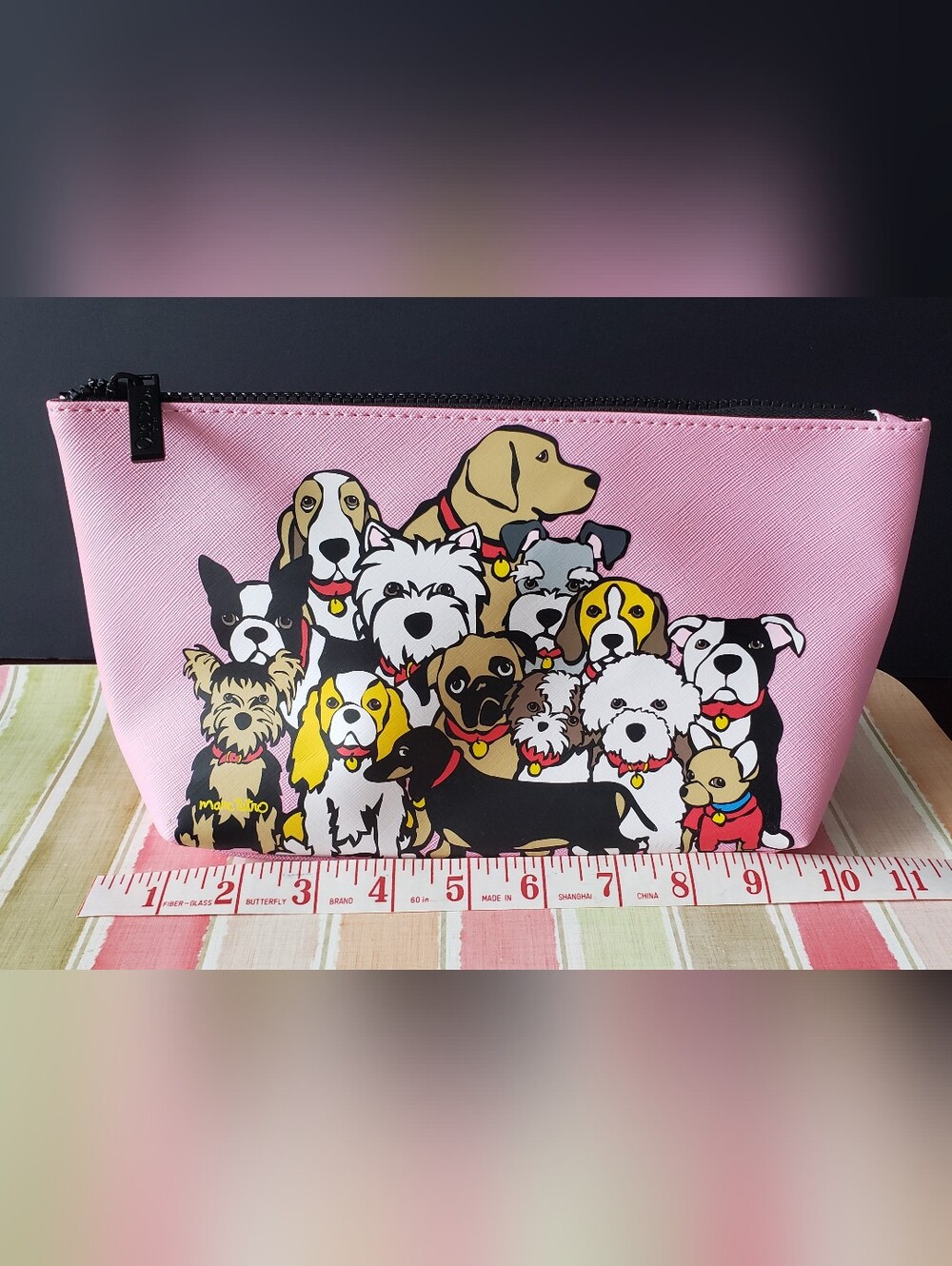 Love My Dogs Pink Clutch/Cosmetic Pouch New Without Tags - Picture 9 of 10